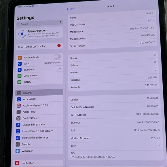 Apple 7th Generation iPad Pro 13” 256GB A2926 - Picture 16 of 16